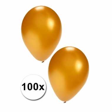 100 carnavals ballonnen in goudkleur