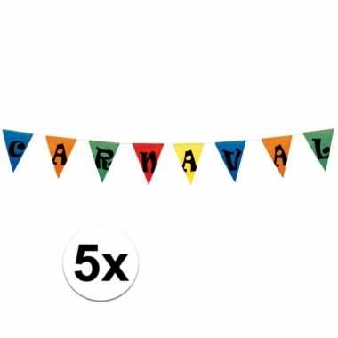5x carnaval vlaggen 10 meter