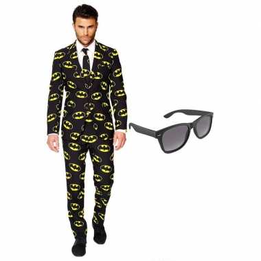 Batman heren carnavalspak maat 56 xxxl met gratis zonnebril