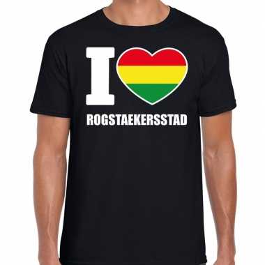 Carnaval i love rogstaekersstad t shirt zwart voor heren