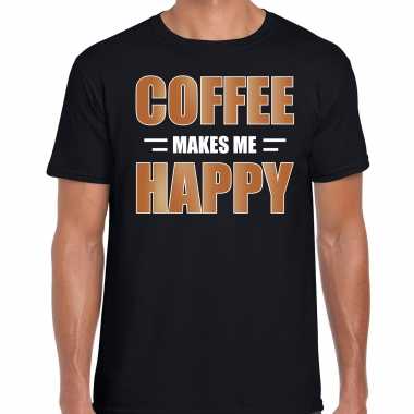 Coffee makes me happy t shirt / carnavalspak zwart voor heren