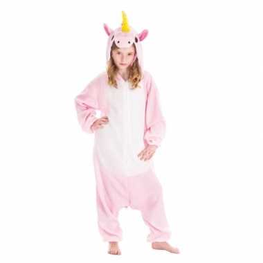 Dierenpak eenhoorn pinky onesie verkleed carnavalspak voor kinderen