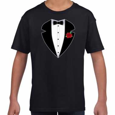Gangster maffia pak carnavalspak t-shirt zwart voor kinderen