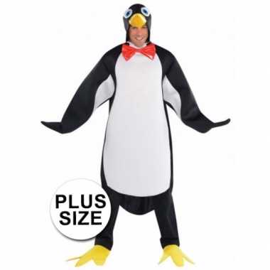 Grote maten pinguin carnavalspak voor heren
