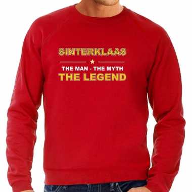 Sinterklaas sweater / carnavalspak / the man / the myth / the legend rood voor heren