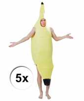 Bananen carnavalspaks 5 x voor volwassenen