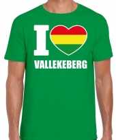 Carnaval i love vallekeberg t-shirt groen voor heren
