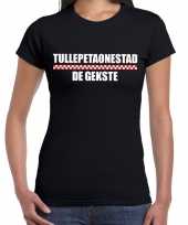 Carnaval tullepetaonestad de gekste t-shirt zwart voor dames