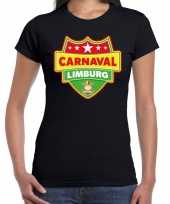 Carnaval verkleed t-shirt limburg zwart voor dames