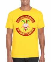 Carnavalsvereniging de harde plasser limburg heren t-shirt geel