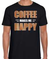 Coffee makes me happy t-shirt carnavalspak zwart voor heren