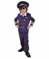 Donkerblauw piloten carnavalspak voor kids