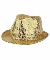 Gouden carnaval verkleed hoed met pailletten