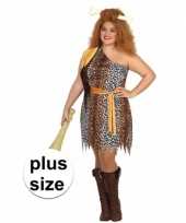 Grote maten holbewoonster carnavalspak voor dames