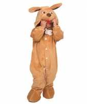Hond dieren onesie carnavalspak voor babys bruin