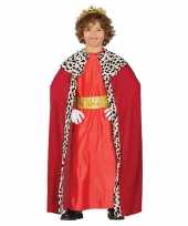 Koning mantel rood verkleedcarnavalspak voor kinderen