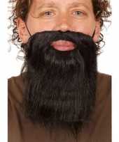 Korte carnaval verkleed zwarte baard heren