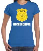 Rechercheur politie embleem carnaval t-shirt blauw voor dames