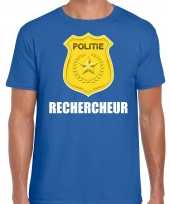 Rechercheur politie embleem carnaval t-shirt blauw voor heren