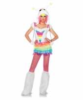 Regenboog gekleurd carnavalspak voor dames