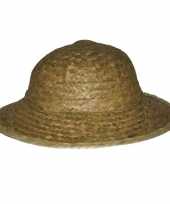 Safarihoed van stro carnaval verkleed hoeden