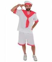 Wit roze matrozen carnavalspak voor heren