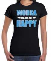 Wodka makes me happy drank t-shirt carnavalspak zwart voor dames